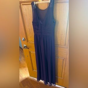 David’s Bridal deep purple dress